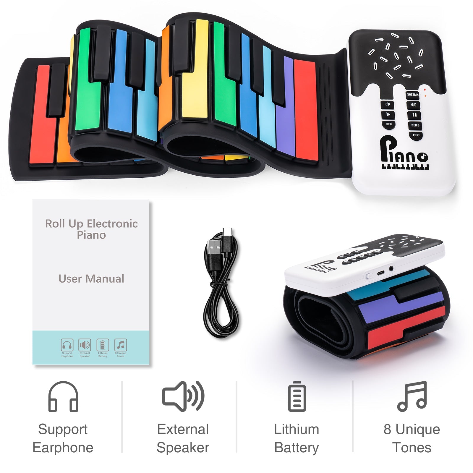 DJPeano's Enchanting 49-Key Electric Foldable Portable Keyboard Piano - Unleash Your Inner Musician!