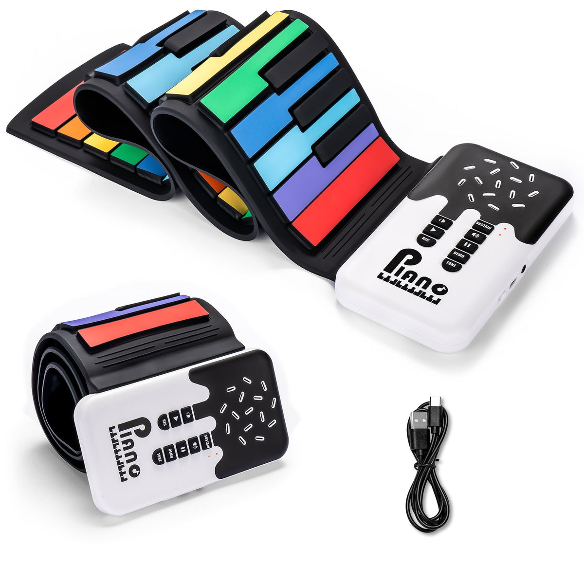 DJPeano's Enchanting 49-Key Electric Foldable Portable Keyboard Piano - Unleash Your Inner Musician!