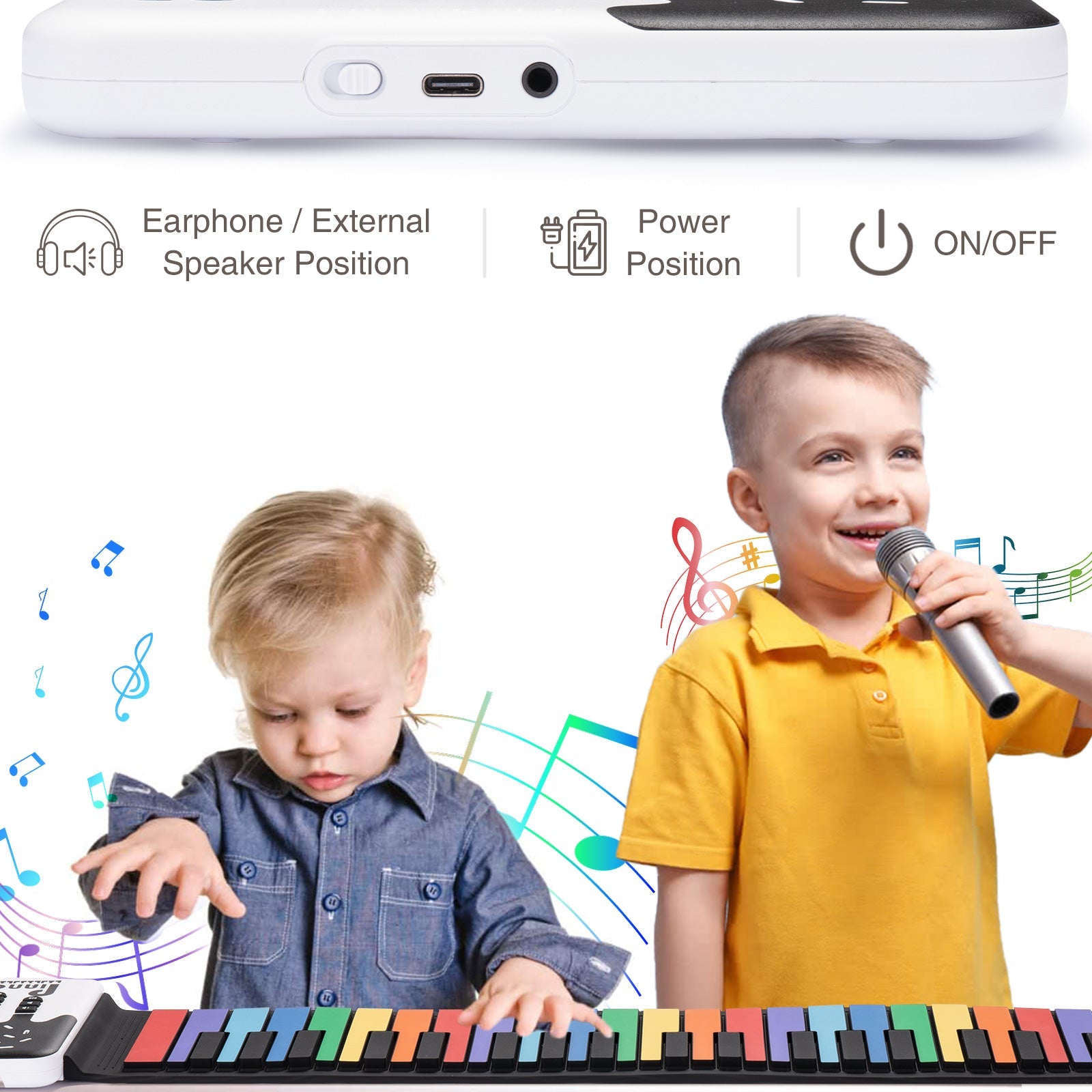 DJPeano's Enchanting 49-Key Electric Foldable Portable Keyboard Piano - Unleash Your Inner Musician!