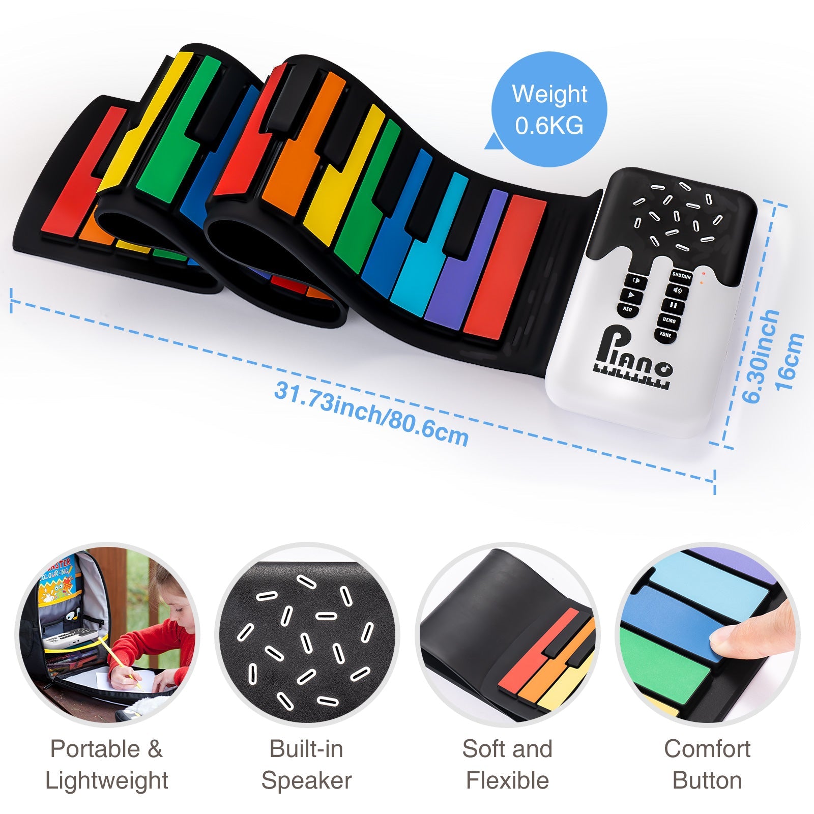 DJPeano's Enchanting 49-Key Electric Foldable Portable Keyboard Piano - Unleash Your Inner Musician!