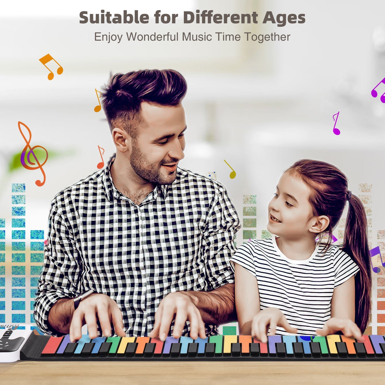 DJPeano's Enchanting 49-Key Electric Foldable Portable Keyboard Piano - Unleash Your Inner Musician!