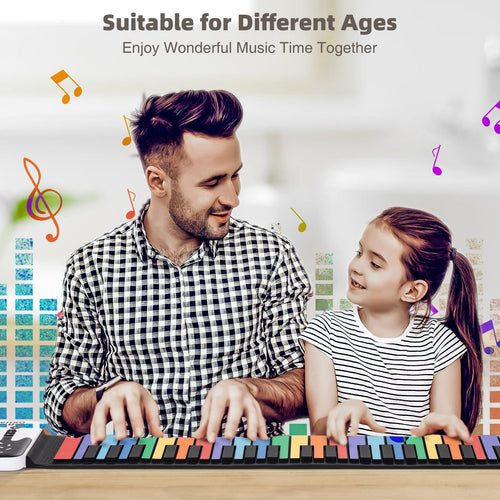 DJPeano's Enchanting 49-Key Electric Foldable Portable Keyboard Piano - Unleash Your Inner Musician!